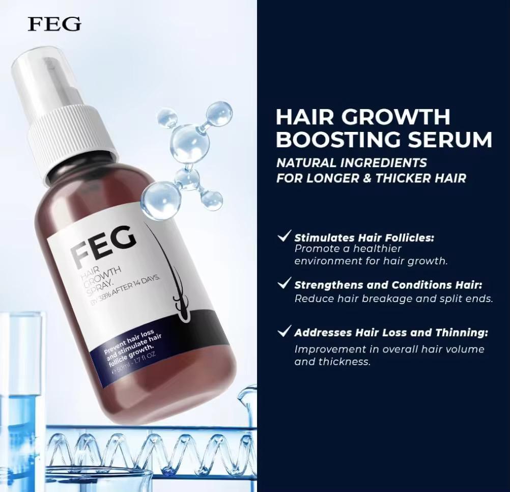 FEG Plus Hair Growth Serum Hair-loss Treatment 14 Days Best Ginger Anti Hair Loss Serum